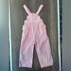 Vintage 80s 90s Carter’s Toddler Girl Overalls Ruffle Pink Corduroy Bibs 3T